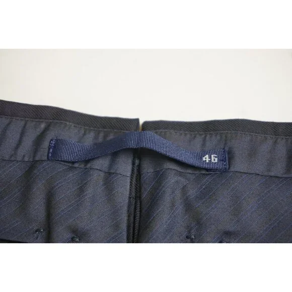 Incotex High Comfort S100s Wool Regular Fit Navy Blue Dress Pants Sz 46 NEW